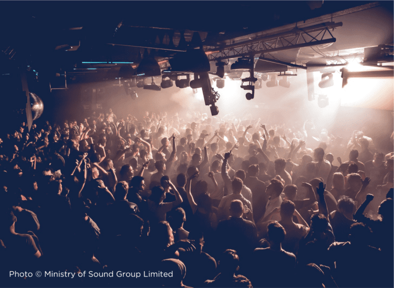 Crowd dancing at Ministry of Sound