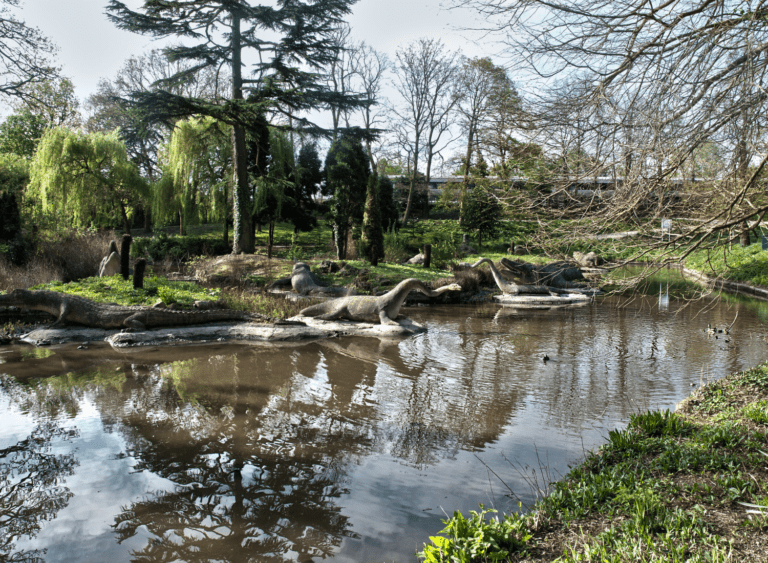 Dinosaur statues in Crystal Palace Park