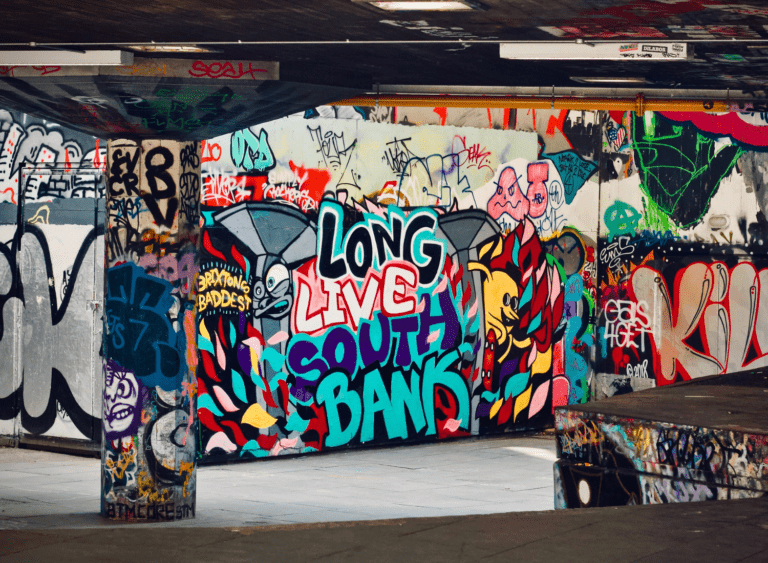 Graffiti walls at Southbank skatepark