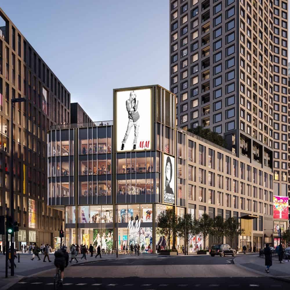 CGI of the planned shopping district in the new Elephant and Castle town centre