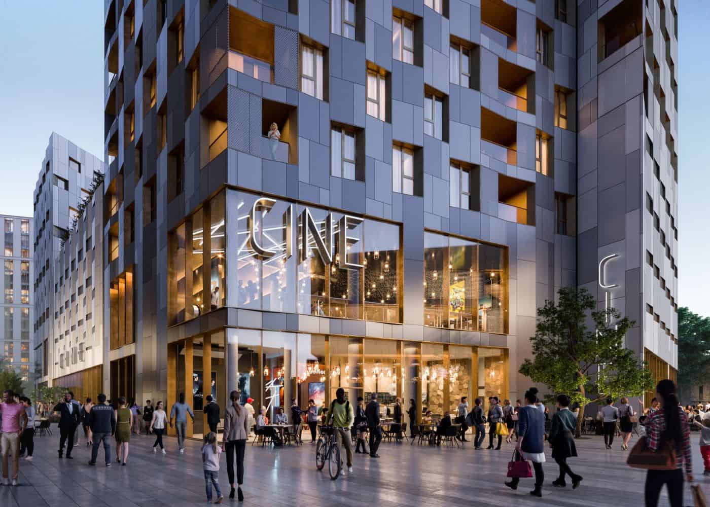 CGI of the new Multiplex cinema coming to Get Living's Lewisham neighbourhood
